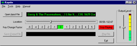 keyrite key pitch change software screen