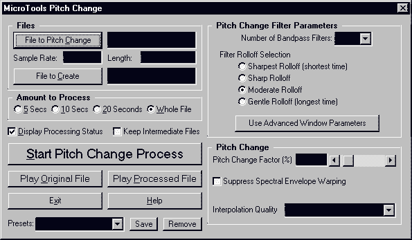 Pitch Change Software